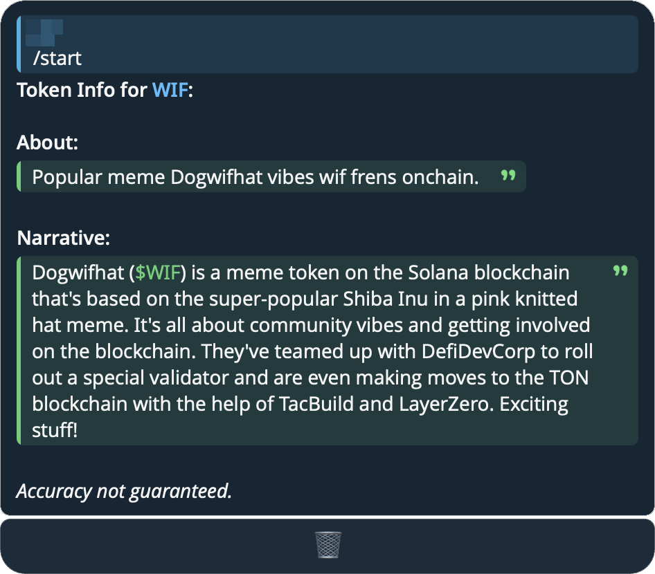 A narrative summary describing what a token project claims to be